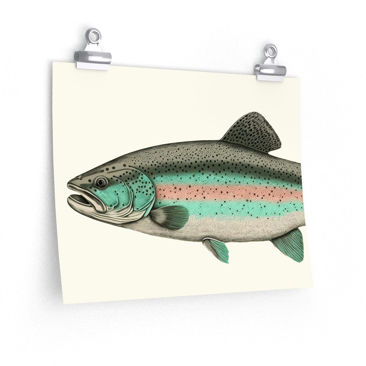 Vintage Style Rainbow Trout Art Print Foundry Fishing