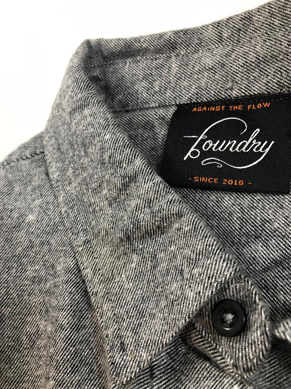 Against The Flow - Charcoal -  Button Up Flannel - Foundry Fishing