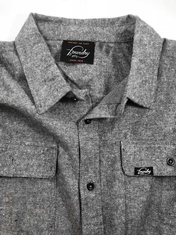 Against The Flow - Charcoal -  Button Up Flannel - Foundry Fishing