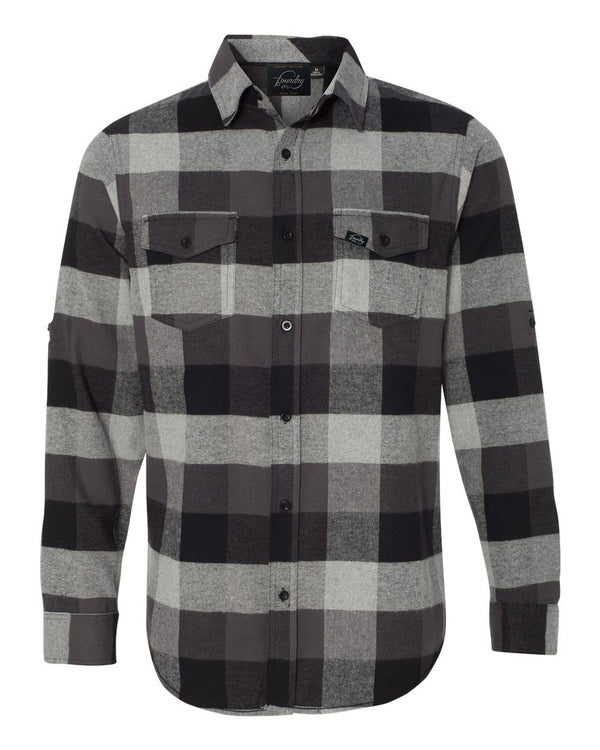 Against The Flow - Black Plaid -  Button Up Flannel - Foundry Fishing