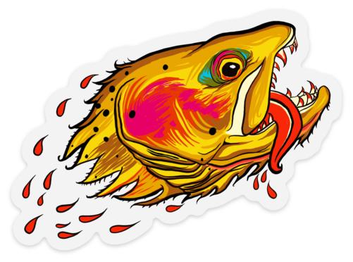 Badgers Water Wolf - Cutthroat Trout - Clear Sticker - Foundry Fishing