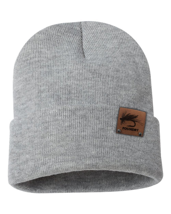 Hook and Feather - Leather Patch Beanie