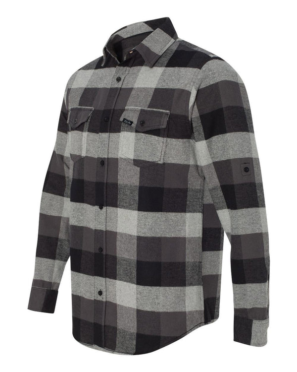 Against The Flow - Black Plaid -  Button Up Flannel - Foundry Fishing