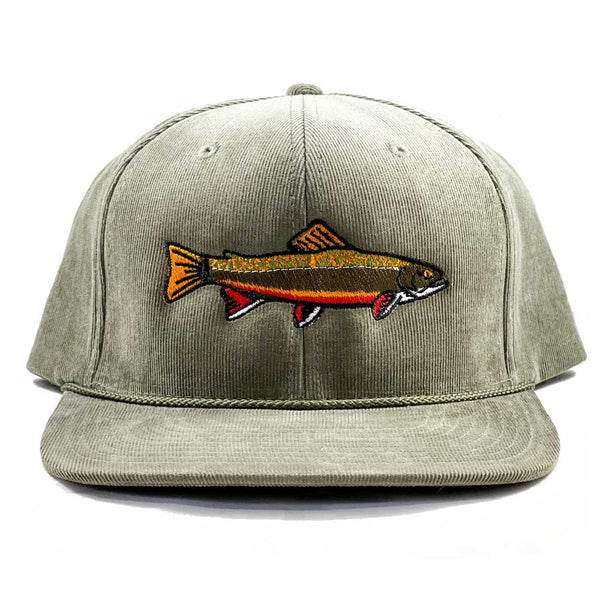  Out for Trout Tan Corduroy Hat Cap Snapback Fly Fishing :  Sports & Outdoors