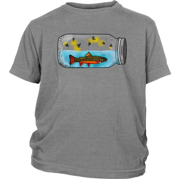 Lightning In A Bottle Brook Trout Kids Fly Fishing Tee
