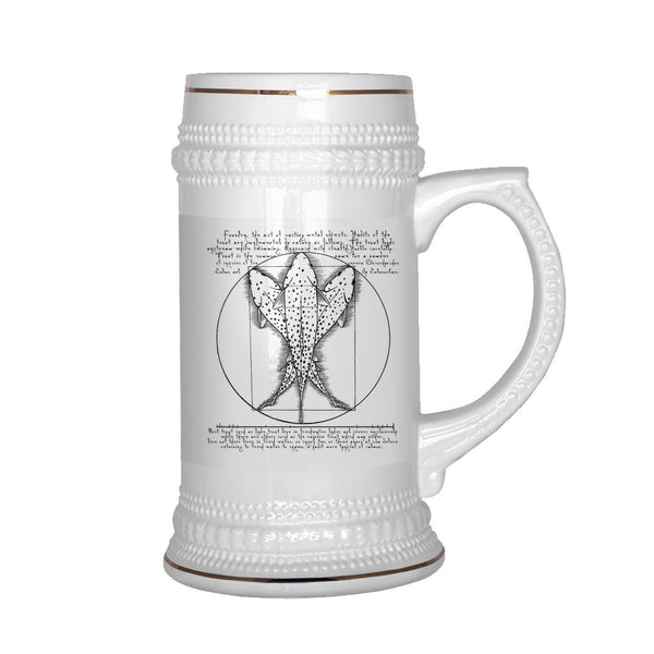 Vitruvian Trout - Beer Stein - Foundry Fishing 