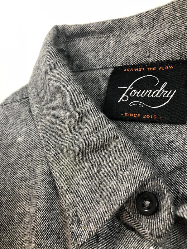 Against The Flow - Charcoal -  Button Up Flannel - Foundry Fishing 