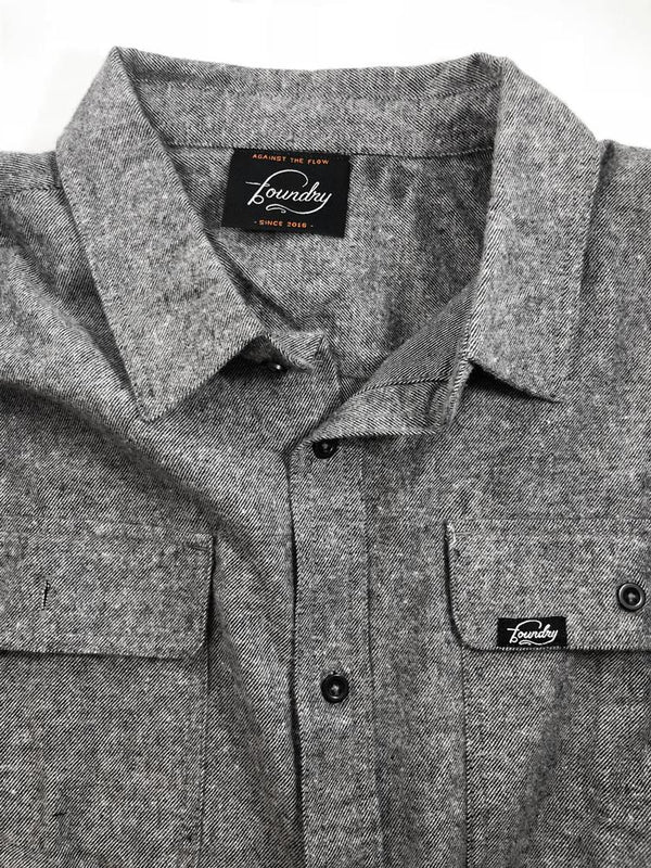 Against The Flow - Charcoal -  Button Up Flannel - Foundry Fishing 