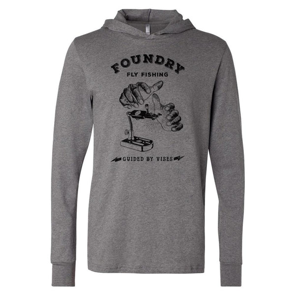 Guided By Vises - Screen Printed Long Sleeve Hoodie - Foundry Fishing 
