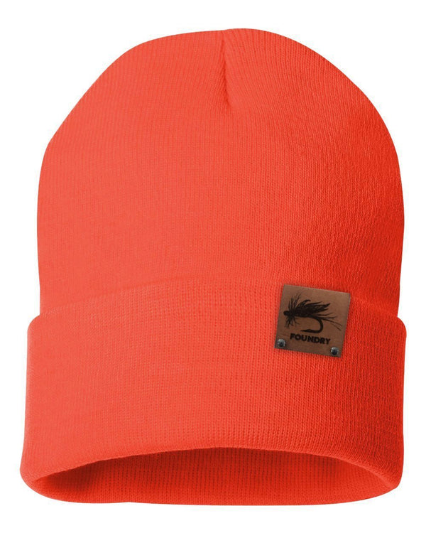 Hook and Feather - Leather Patch Beanie
