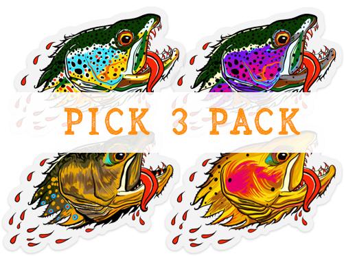 Badgers Water Wolf - Pick 3 Pack - Clear Stickers - Foundry Fishing 