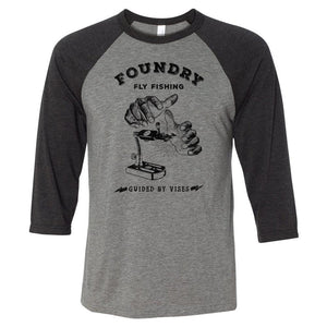 Guided By Vises - Screen Printed 3/4 Sleeve Raglan - Foundry Fishing 