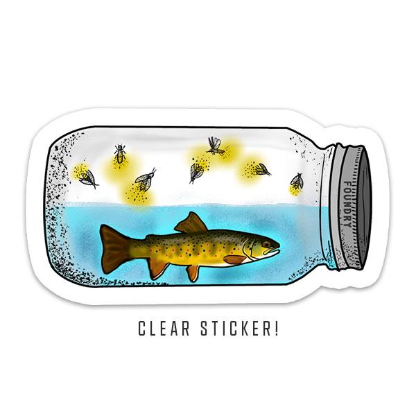 Lightning In A Bottle - Brown Trout Sticker - Foundry Fishing 