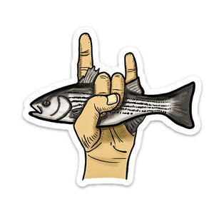Rock Fish  - Striped Bass Fly Fishing Sticker - Foundry Fishing 
