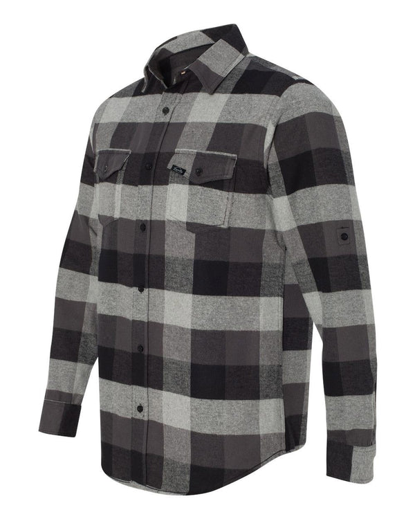 Against The Flow - Black Plaid -  Button Up Flannel - Foundry Fishing 